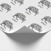 Geometrische Koru kiwi Cadeaupapier (Hoek)