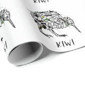 Geometrische Koru kiwi Cadeaupapier (Rol Hoek)