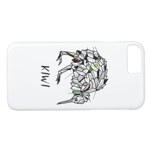 Geometrische Koru kiwi Case-Mate iPhone Case (Achterkant (Horizontaal))