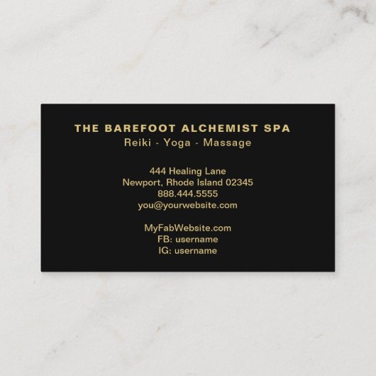 *~* Geometrische kosmische Boho Gold Sacred Geomet Visitekaartje (Achterkant)