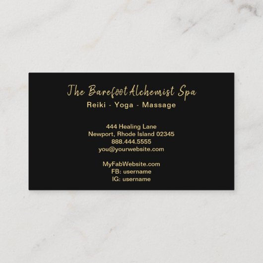 *~* Geometrische kosmische gouden Heilige Geometri Visitekaartje (Achterkant)