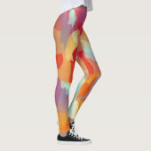 Geometrische krommen en kleurrijke kunst Leggings (Rechts)