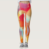 Geometrische krommen en kleurrijke kunst Leggings (Voorkant)