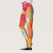 Geometrische krommen en kleurrijke kunst Leggings (Links)