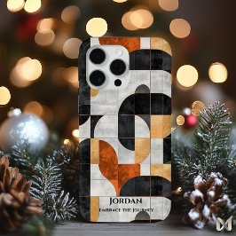 Geometrische krommen en texturen, moderne Sophisti iPhone 15 Pro Max Hoesje