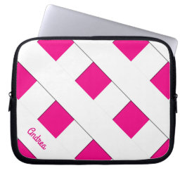 Geometrische kruisende pastel witte lijnen met naa laptop sleeve