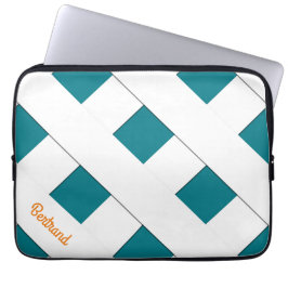Geometrische kruisende pastel witte lijnen met naa laptop sleeve