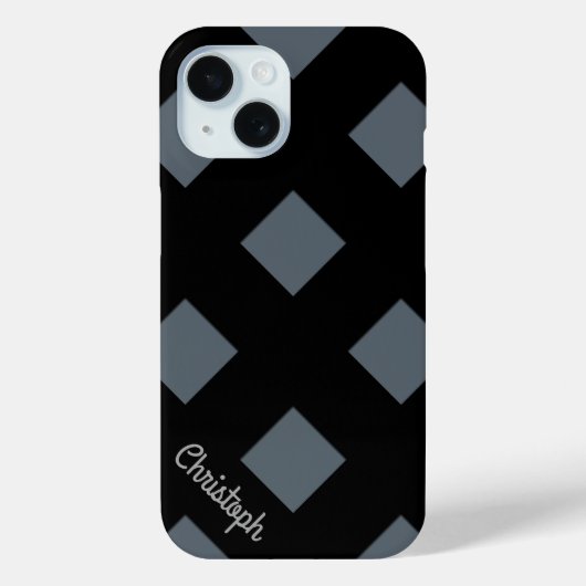 Geometrische kruising van zwarte lijnen met naam Case-Mate iPhone case (Achterkant)