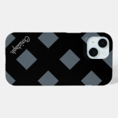 Geometrische kruising van zwarte lijnen met naam Case-Mate iPhone case (Achterkant (horizontaal))