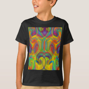 GEOMETRISCHE KRUL KLEURRIJKE KUNST ABSTRACT T-shi T-shirt