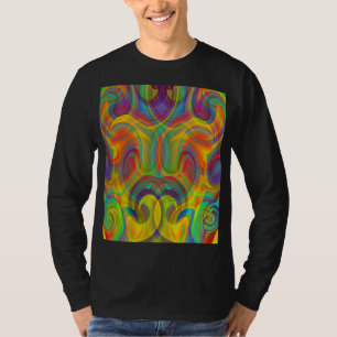 GEOMETRISCHE KRUL KLEURRIJKE KUNST ABSTRACT T-shi T-shirt