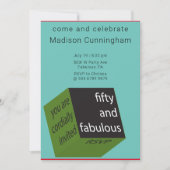 Geometrische kubus van 50e verjaardag BLAUWGROEN Kaart (Voorkant)