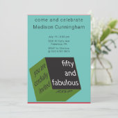 Geometrische kubus van 50e verjaardag BLAUWGROEN Kaart (Staand voorkant)