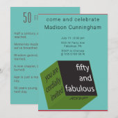 Geometrische kubus van 50e verjaardag BLAUWGROEN Kaart (Voorkant / Achterkant)