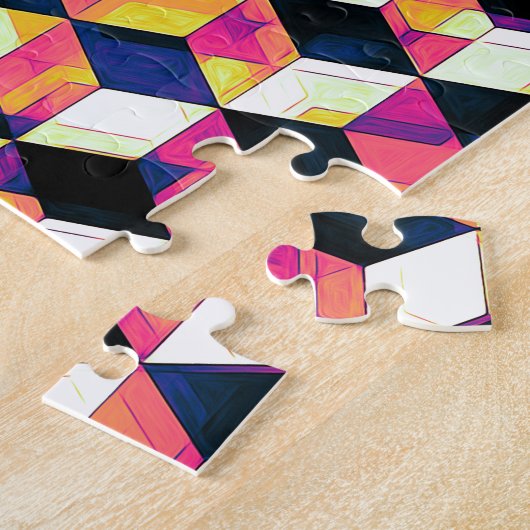 Geometrische kubuskunst Pop Legpuzzel (Zijkant)