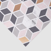 Geometrische kubuspatroon aardtonen tissuepapier (Detail)