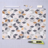 Geometrische kubuspatroon aardtonen tissuepapier (Craft)