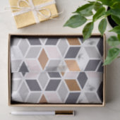 Geometrische kubuspatroon aardtonen tissuepapier (Geschenk)