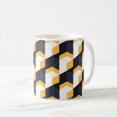 Geometrische kubussen met vet geel, wit en zwart koffiemok (Voorkant rechts)