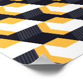Geometrische kubussen met vet geel, wit en zwart poster (Hoek)