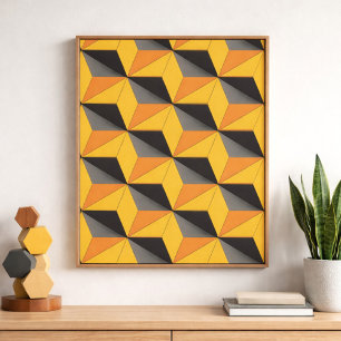 Geometrische kubussen ontwerp poster