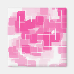 Geometrische kunst "Aardbeidertaart" Magneet