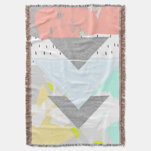 Geometrische kunst afdrukken deken (Voorkant Verticaal)