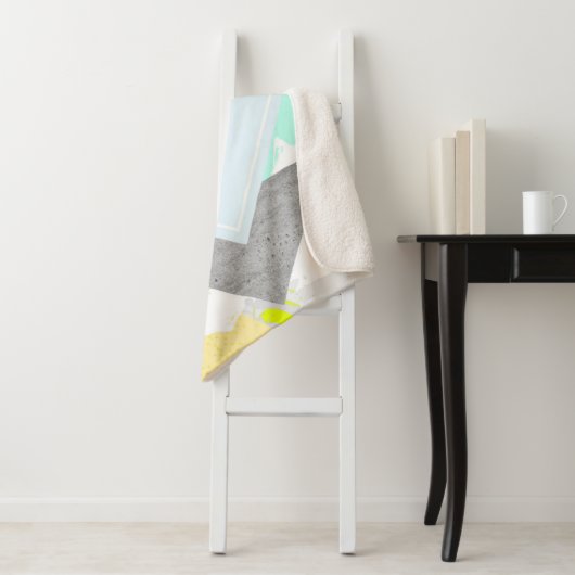 Geometrische kunst afdrukken sherpa deken (In situ)