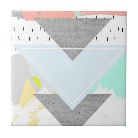 Geometrische kunst afdrukken tegeltje (Voorkant)