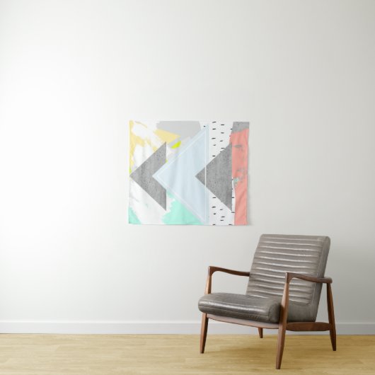 Geometrische kunst afdrukken wandkleed (In Situ (horizontaal))