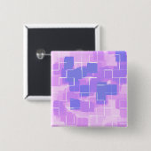 Geometrische kunst "Blauwe Berry" Vierkante Button 5,1 Cm (Voorkant /achterkant)