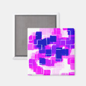 Geometrische kunst "Blauwe frambozen" Magneet (Voorkant / Achterkant)