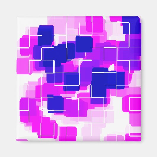 Geometrische kunst "Blauwe frambozen" Magneet (Voorkant)