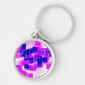 Geometrische kunst "Blauwe frambozen" Sleutelhanger (Voorkant)