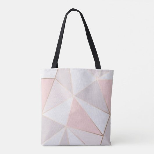 Geometrische kunst Custom Tas in Roos Gold (Achterkant)
