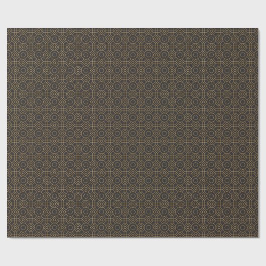Geometrische kunst Deco Black Gold Cadeaupapier (Vlak)