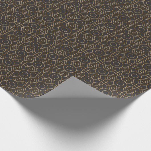 Geometrische kunst Deco Black Gold Cadeaupapier (Hoek)