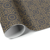 Geometrische kunst Deco Black Gold Cadeaupapier (Rol Hoek)