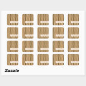 Geometrische kunst Deco Blush Gold Wedding Custom Vierkante Sticker (Vel)