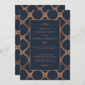 Geometrische Kunst Deco Gatsby Birthday Party Kaart (Voorkant / Achterkant)