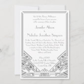 Geometrische kunst Deco Gatsby Style Wedding Invit Kaart (Voorkant)