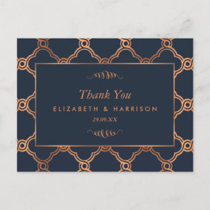  Geometrische Kunst Deco Gatsby Wedding Bedankt Briefkaart