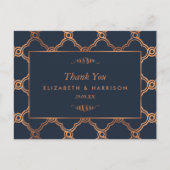  Geometrische Kunst Deco Gatsby Wedding Bedankt Briefkaart (Voorkant)