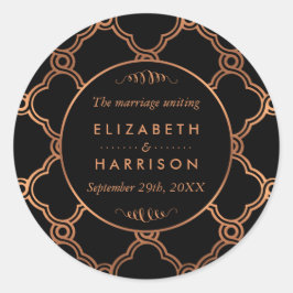  Geometrische Kunst Deco Gatsby Wedding Bedankt Ronde Sticker