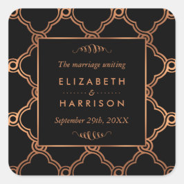  Geometrische Kunst Deco Gatsby Wedding Favor Vierkante Sticker