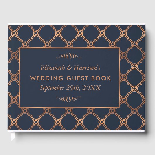  Geometrische Kunst Deco Gatsby Wedding Gastenboek (Voorkant)