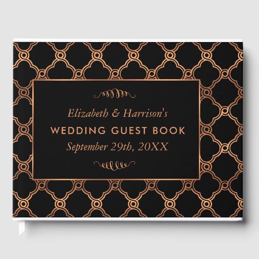  Geometrische Kunst Deco Gatsby Wedding Gastenboek (Voorkant)
