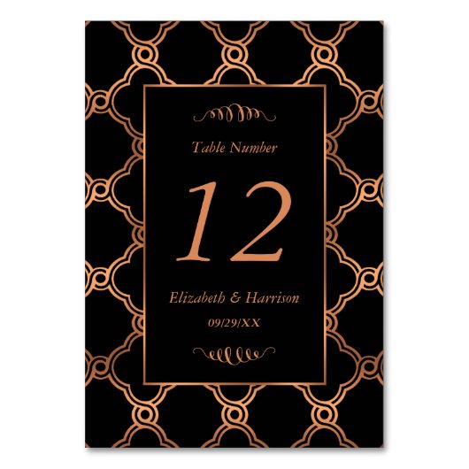  Geometrische Kunst Deco Gatsby Wedding Kaart (Voorkant)