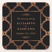 Geometrische Kunst Deco Gatsby Wedding Kartonnen Onderzetters (Voorkant)