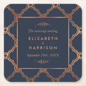 Geometrische Kunst Deco Gatsby Wedding Kartonnen Onderzetters (Voorkant)